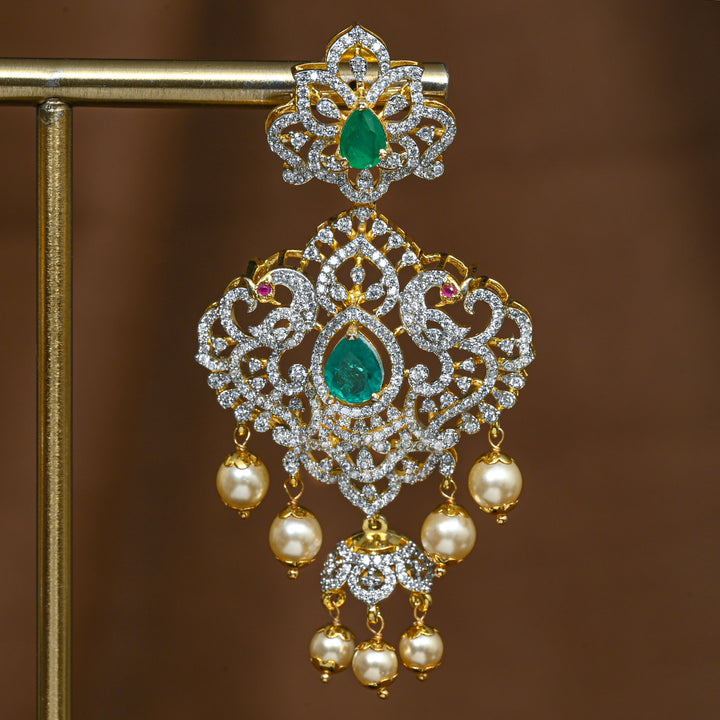 CZ Silver Emerald Earrings