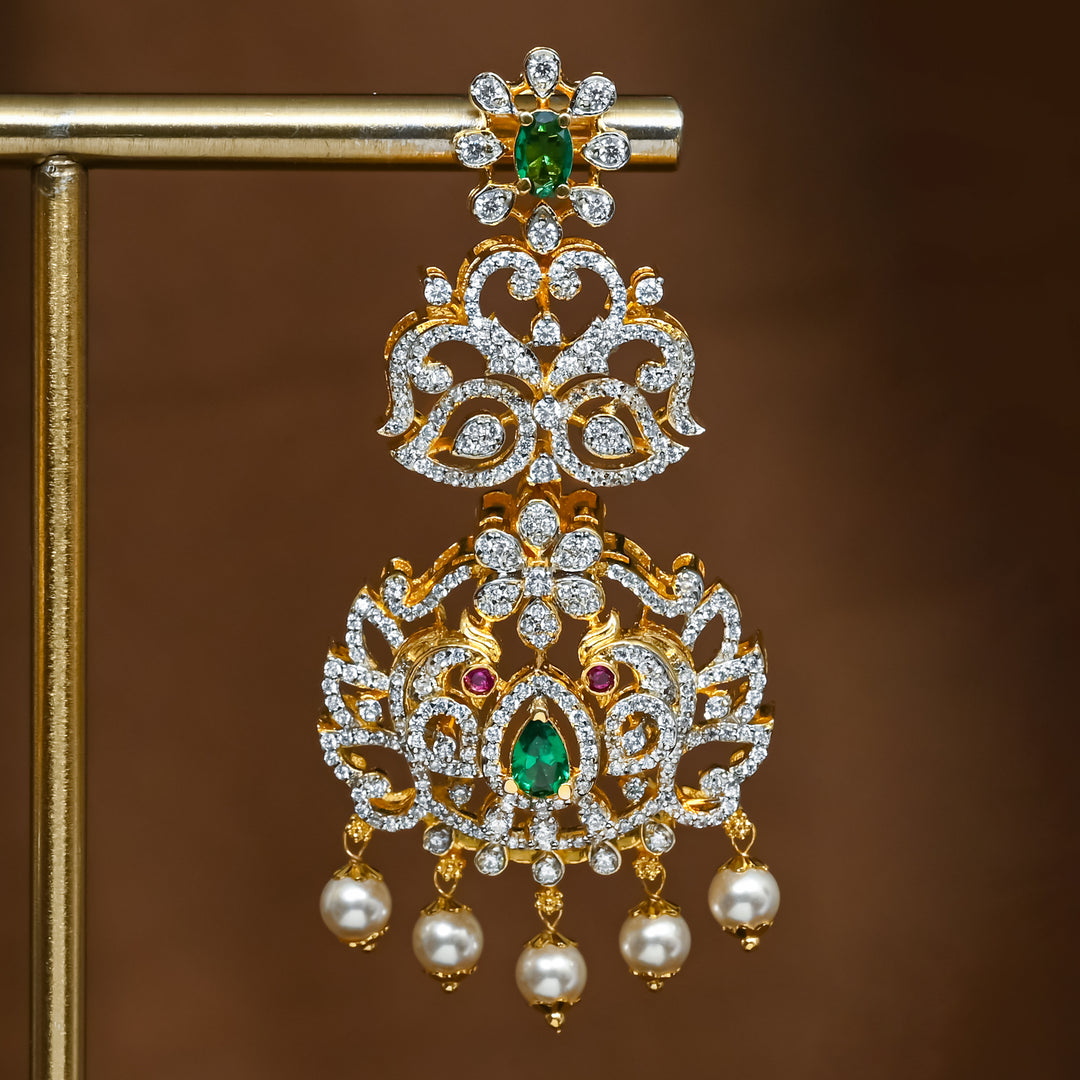 CZ Silver Emerald Earrings