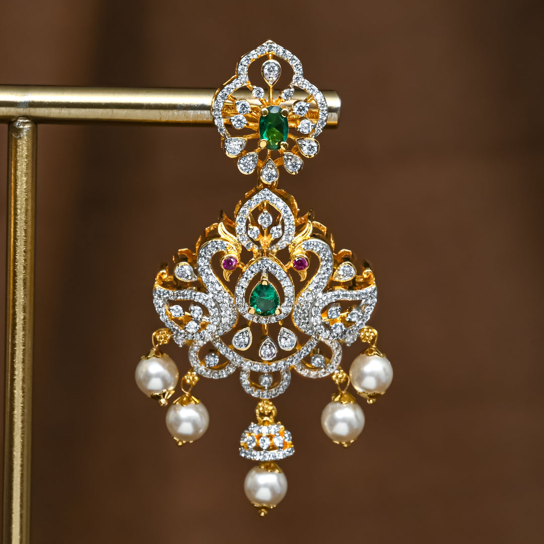 CZ Silver Emerald Earrings