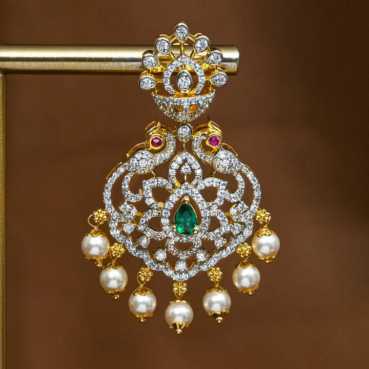 CZ Silver Emerald Earrings