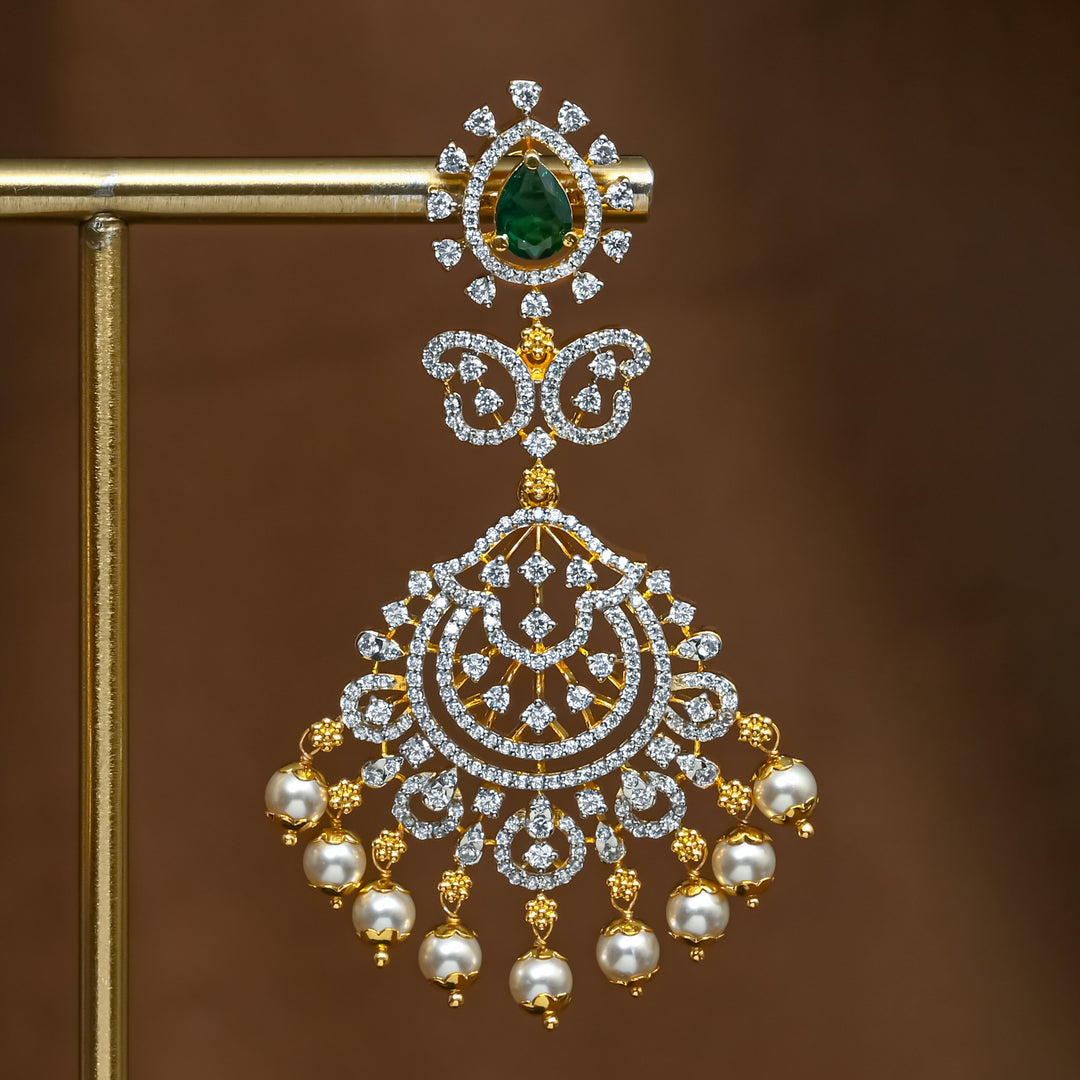 CZ Silver Emerald Earrings