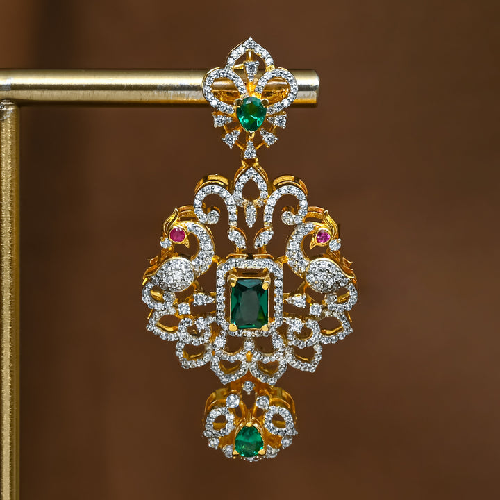 CZ Silver Emerald Earrings