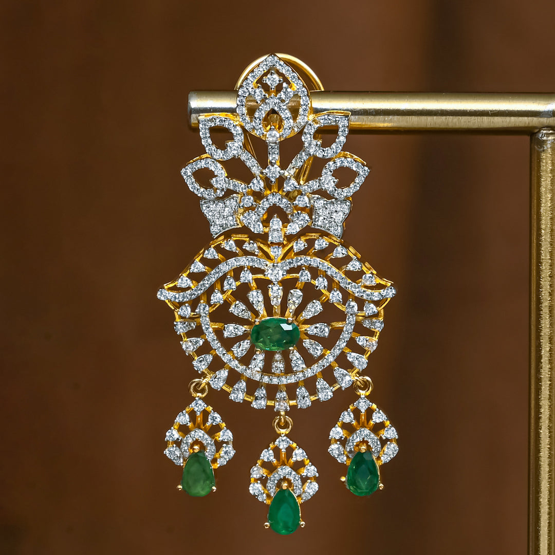 CZ Silver Emerald Earrings