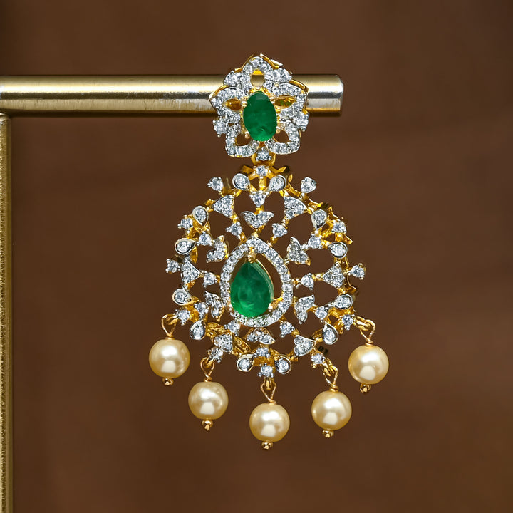 CZ Silver Emerald Earrings