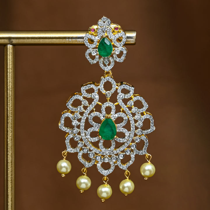 CZ Silver Emerald Earrings