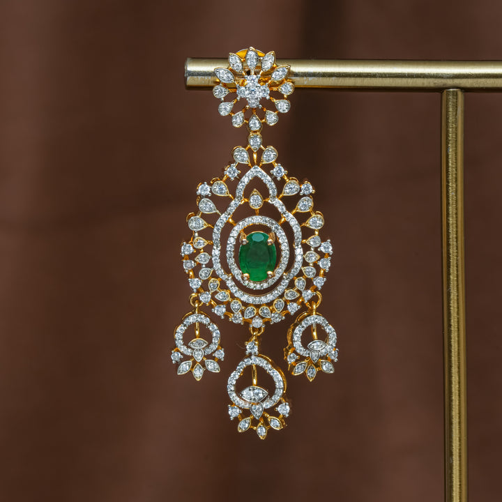 CZ Silver Emerald Earrings