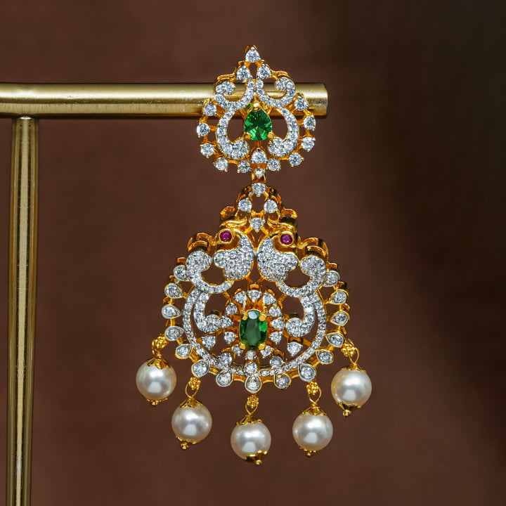 CZ Silver Emerald Earrings
