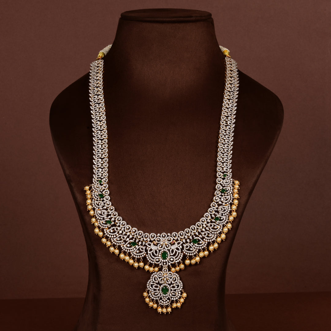 CZ Silver Emerald Necklace
