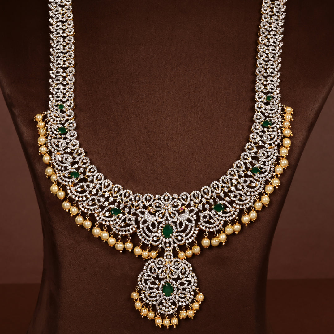 CZ Silver Emerald Necklace