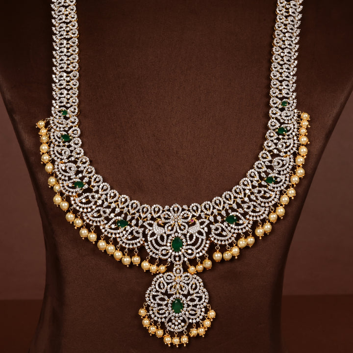 CZ Silver Emerald Necklace