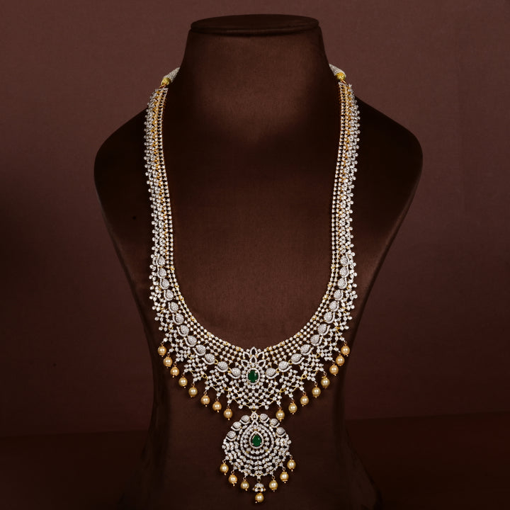 Hriday luxury choker in 92.5 silver with emerald stones, cz diamonds and elegant bridal craftsmanship by Sri Fine Jewellery, Hyderabad