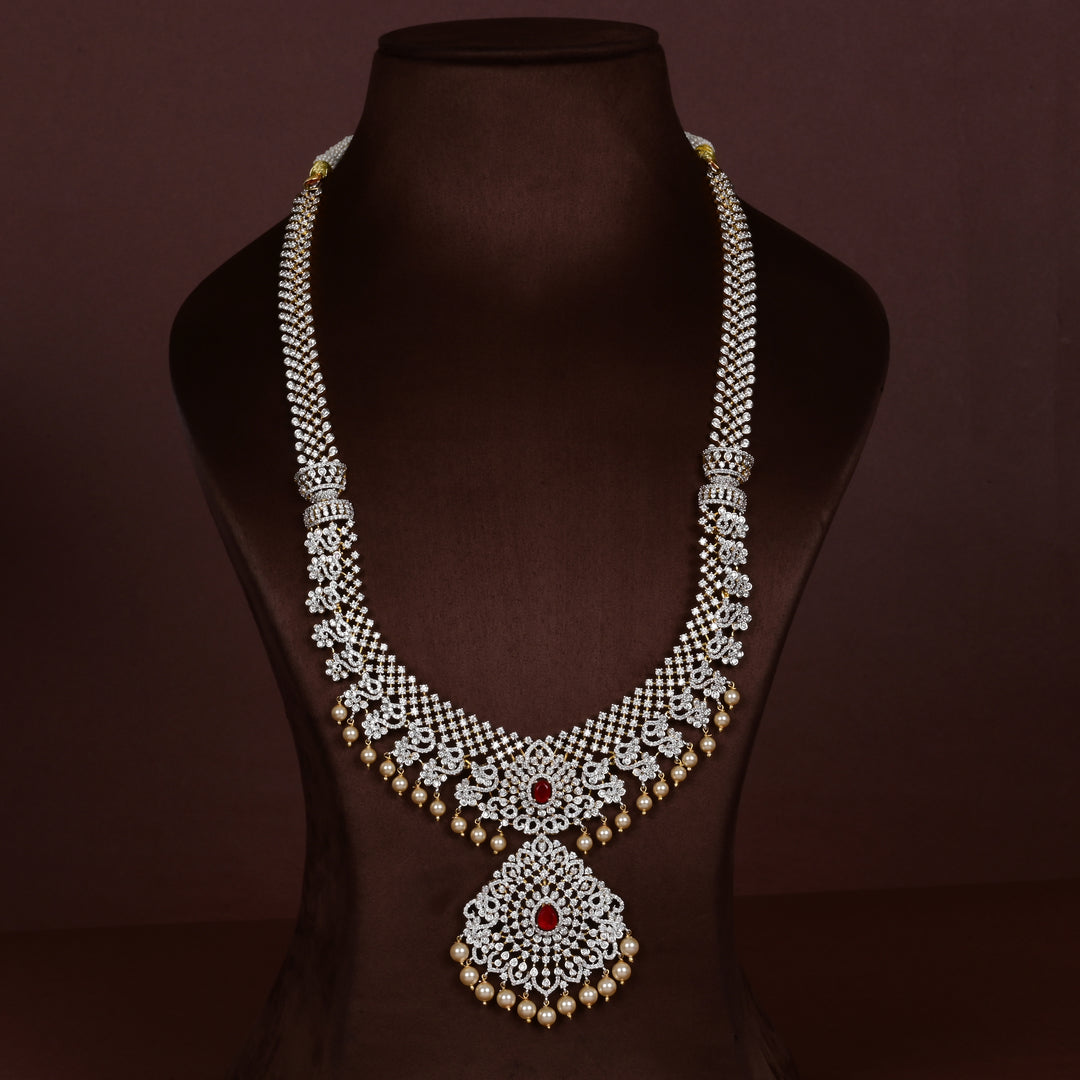 CZ Silver Ruby Necklace