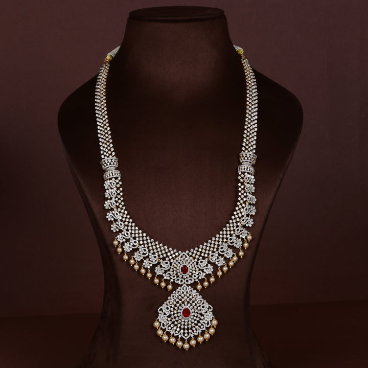 CZ Silver Ruby Necklace