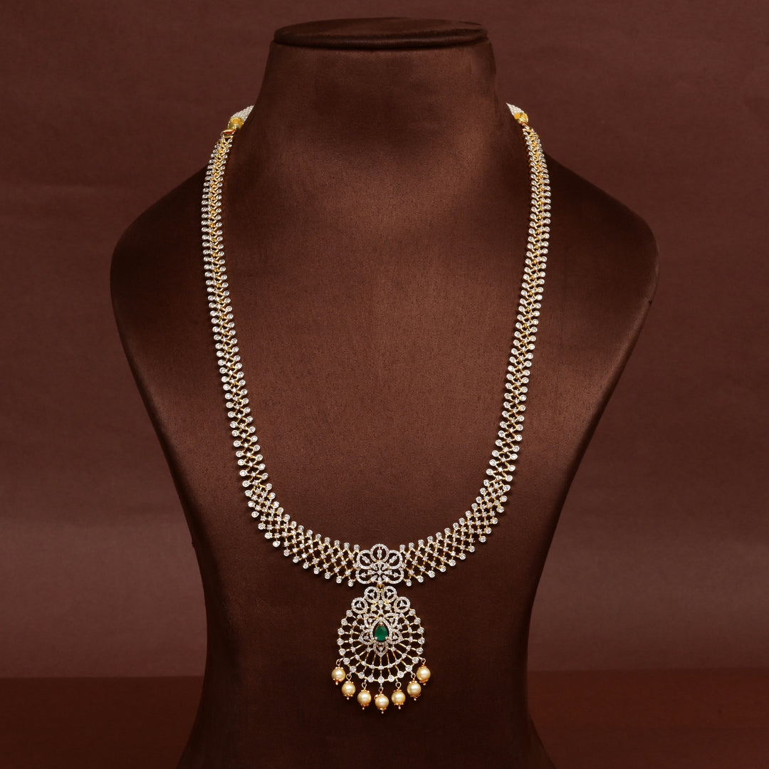 CZ Silver Emerald Necklace