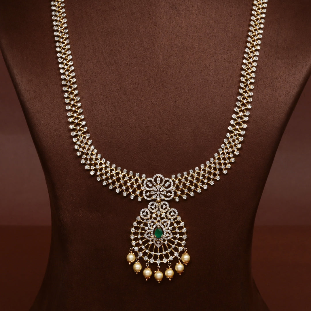 CZ Silver Emerald Necklace