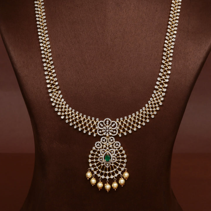 CZ Silver Emerald Necklace