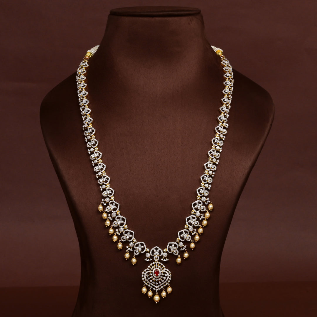 CZ Silver Ruby Necklace