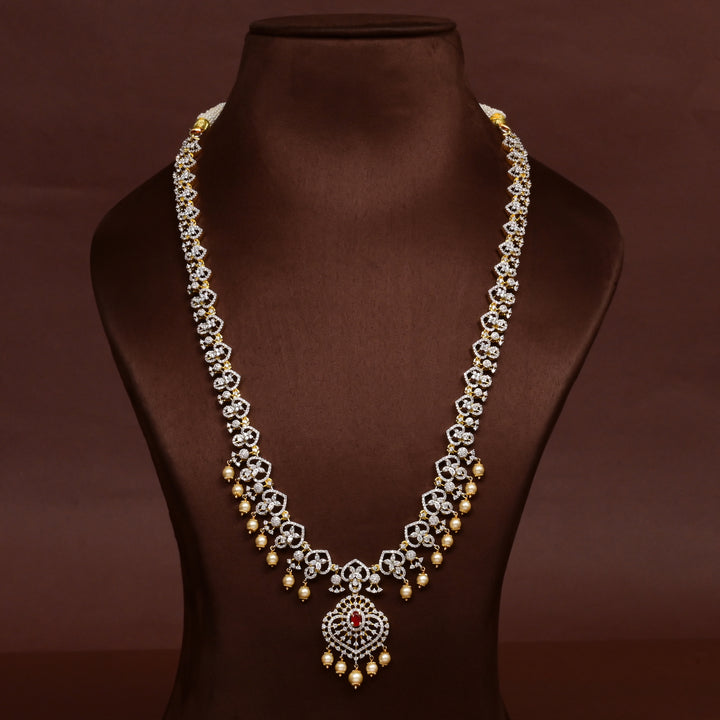 CZ Silver Ruby Necklace