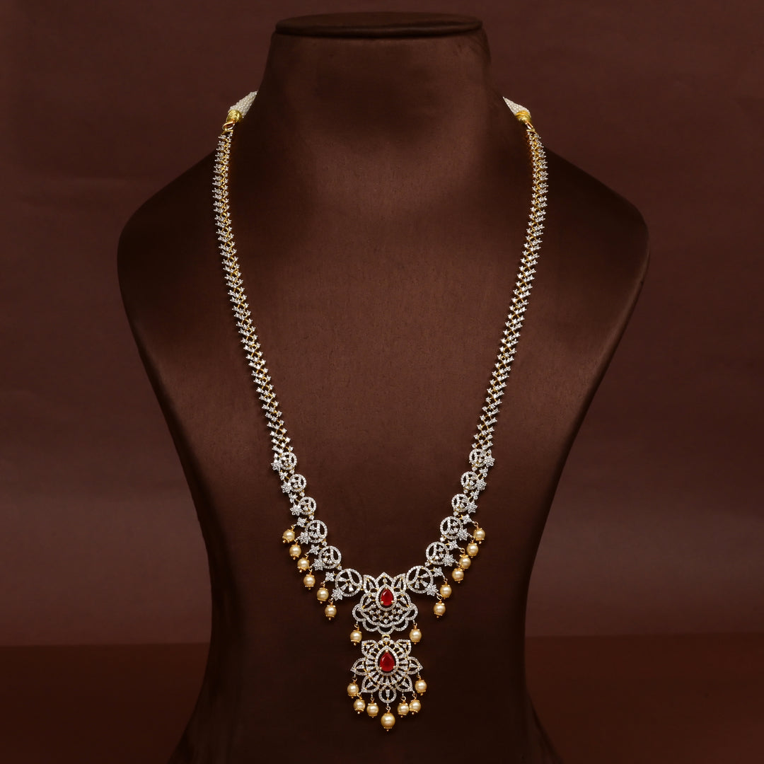 CZ Silver Ruby Necklace