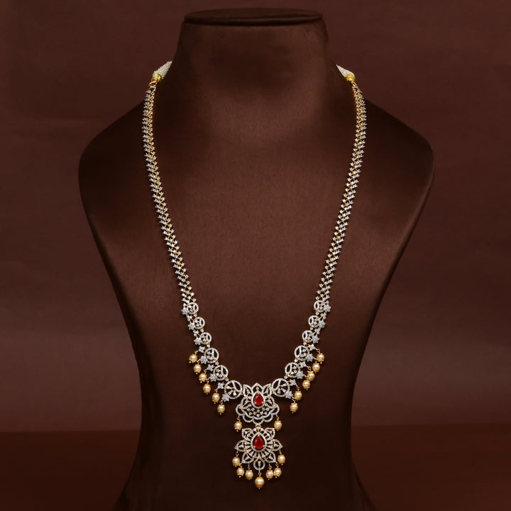 CZ Silver Ruby Necklace