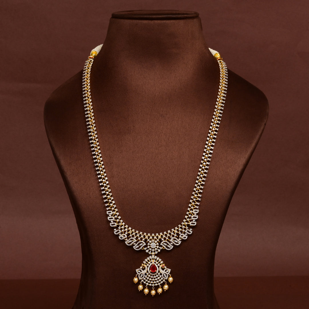 CZ Silver Ruby Necklace