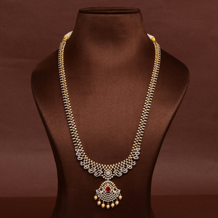 CZ Silver Ruby Necklace