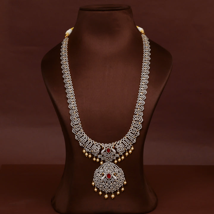 CZ Silver Ruby Necklace