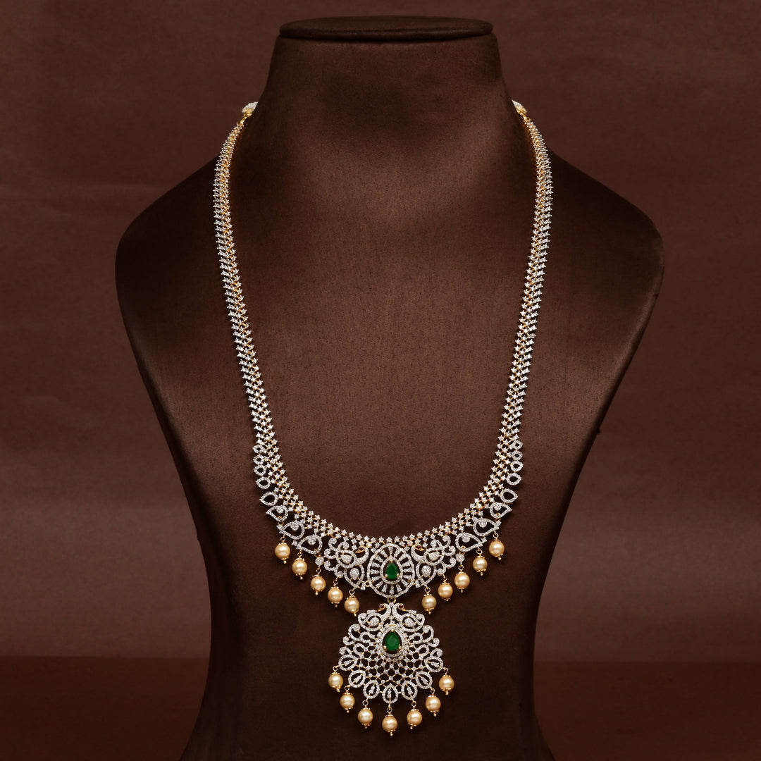 CZ Silver Emerald Necklace