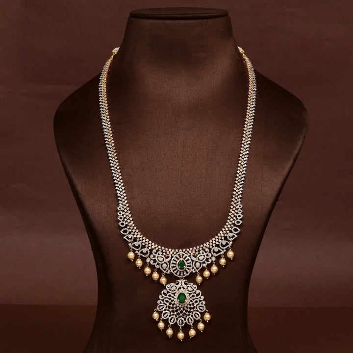 CZ Silver Emerald Necklace