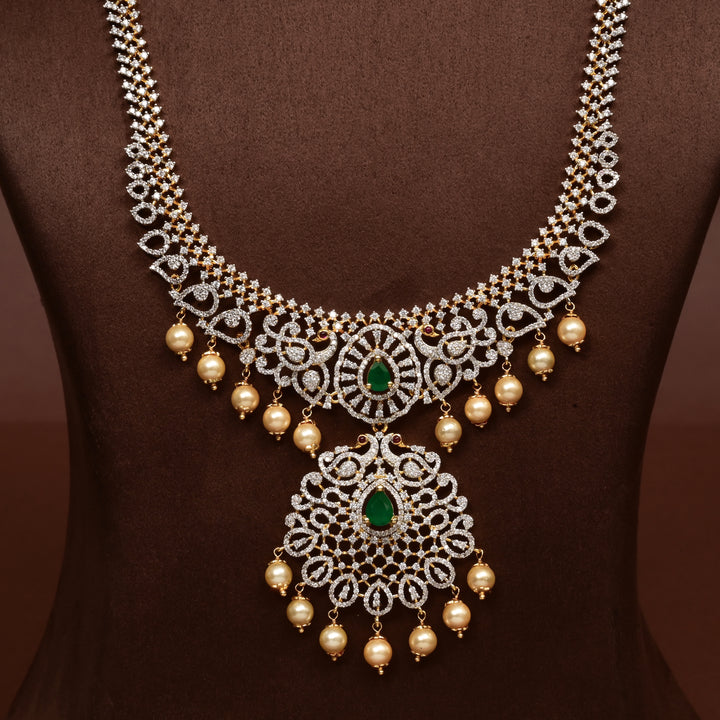 CZ Silver Emerald Necklace