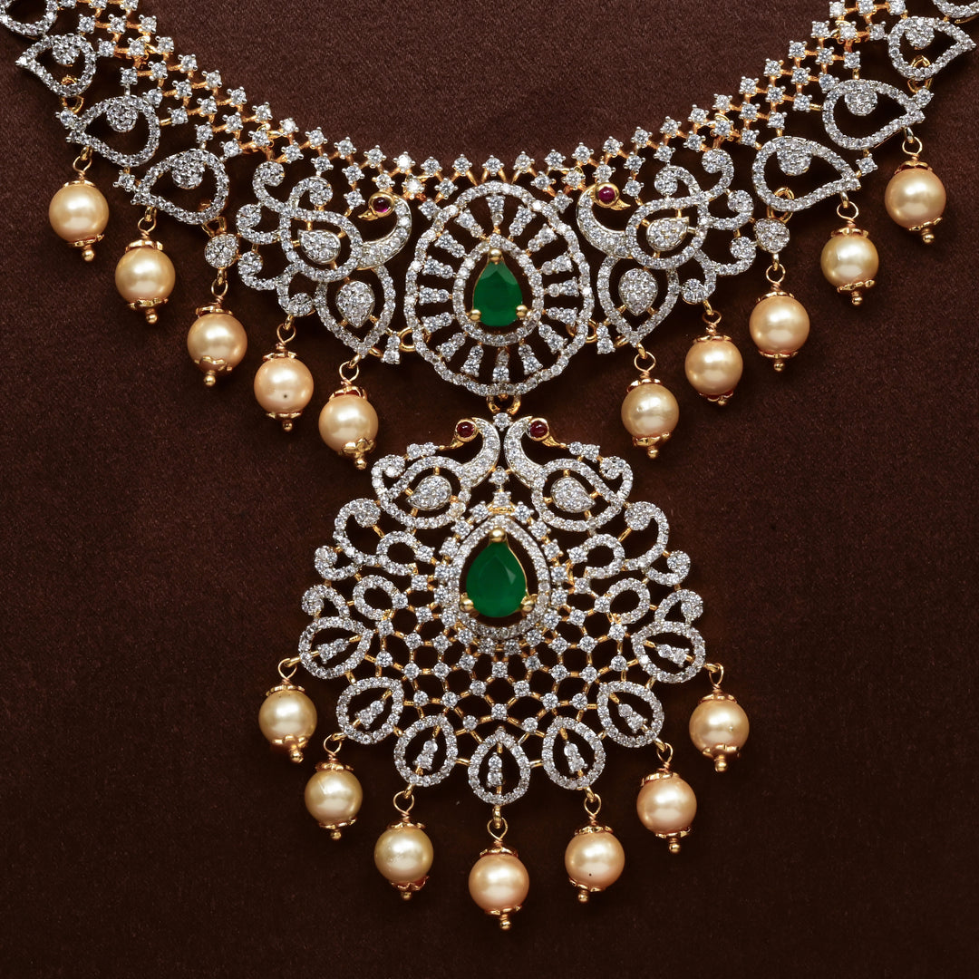 CZ Silver Emerald Necklace
