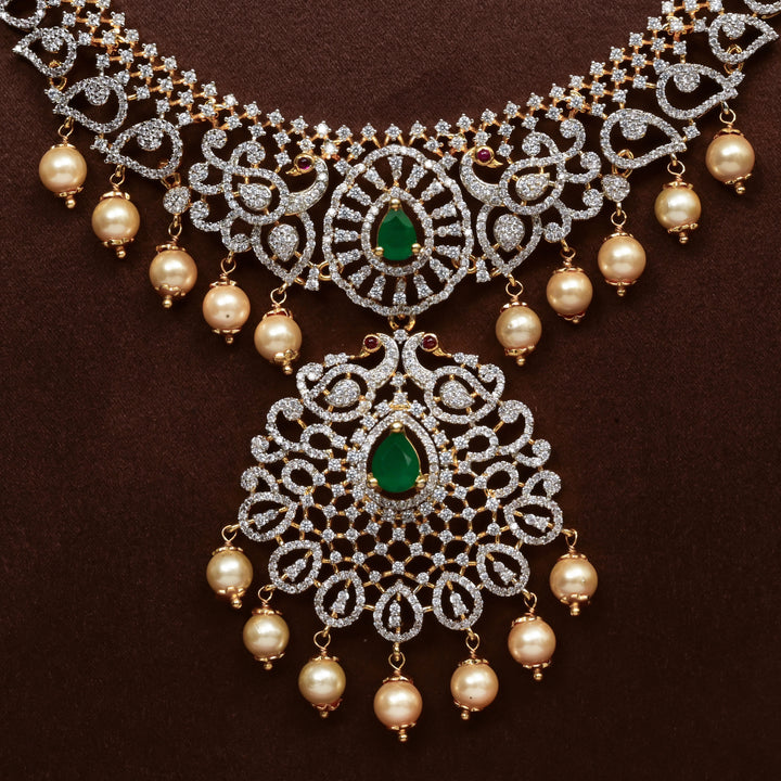 CZ Silver Emerald Necklace