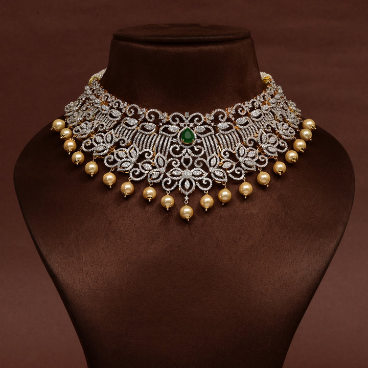 CZ Silver Emerald Choker