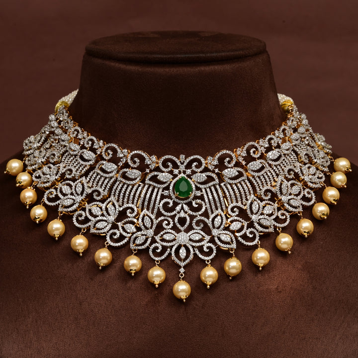 CZ Silver Emerald Choker
