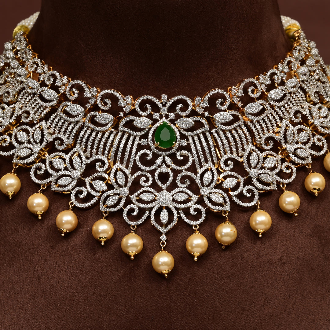 CZ Silver Emerald Choker