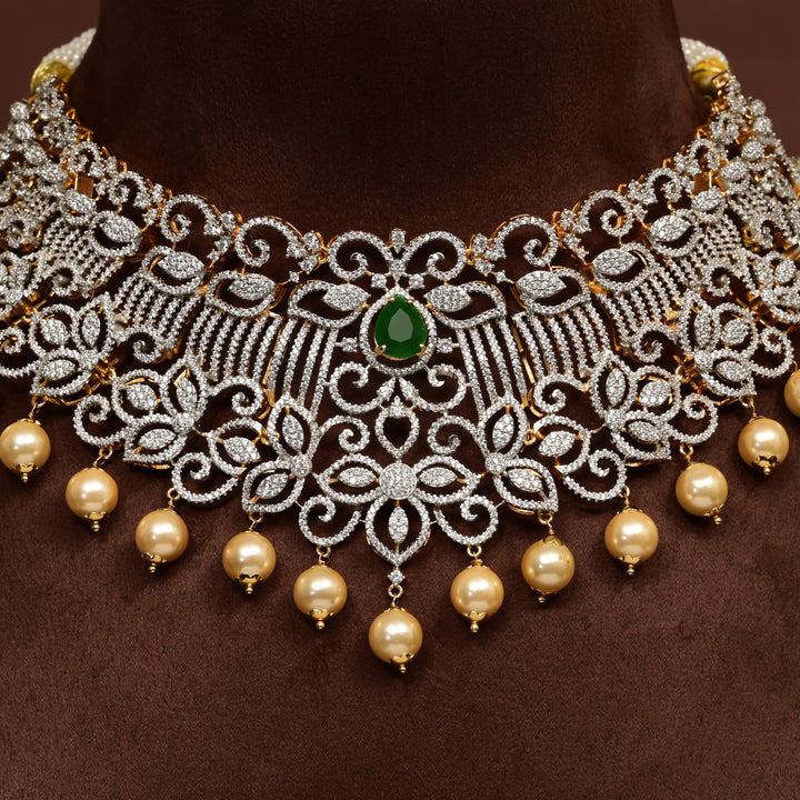 CZ Silver Emerald Choker