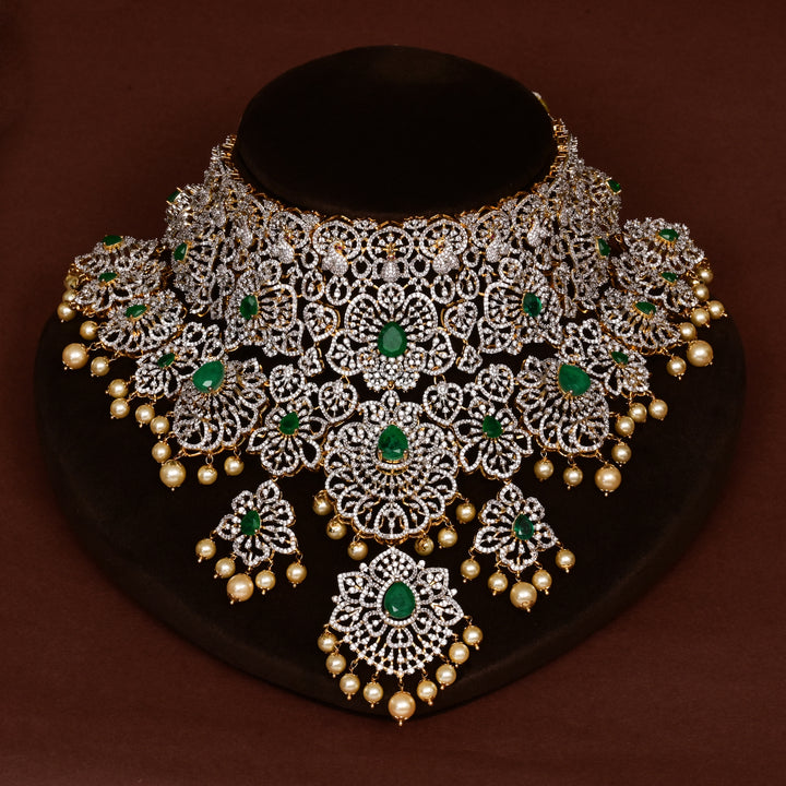 CZ Silver Emerald Choker
