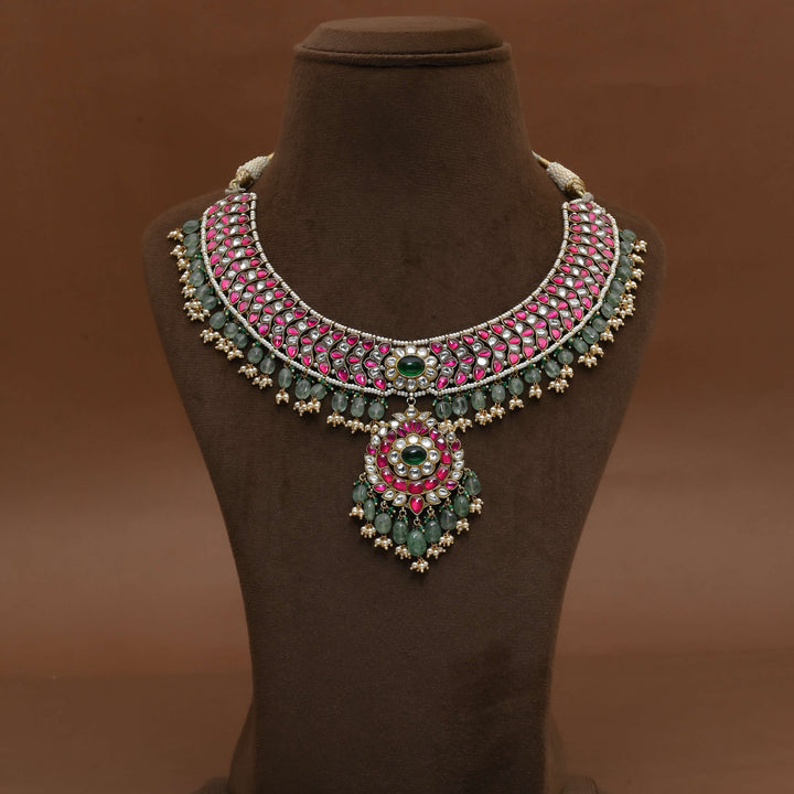Silver Kundan Necklace