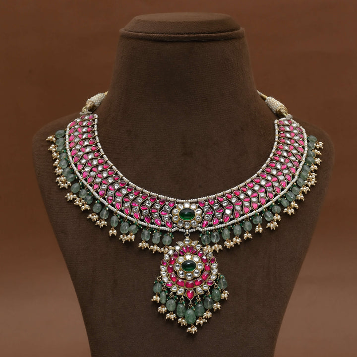 Silver Kundan Necklace