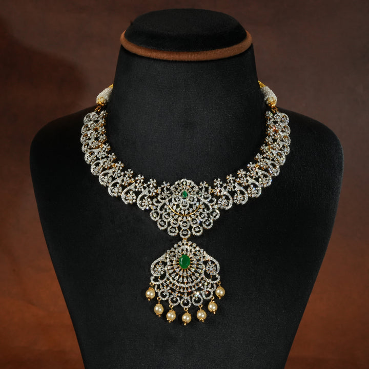 CZ Silver Emerald Necklace