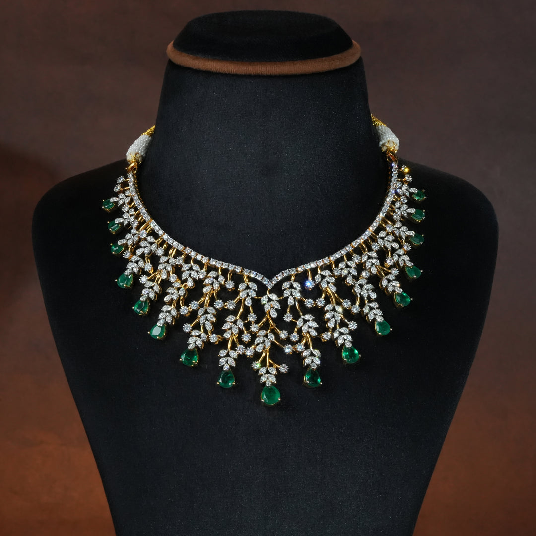 CZ Silver Emerald Necklace
