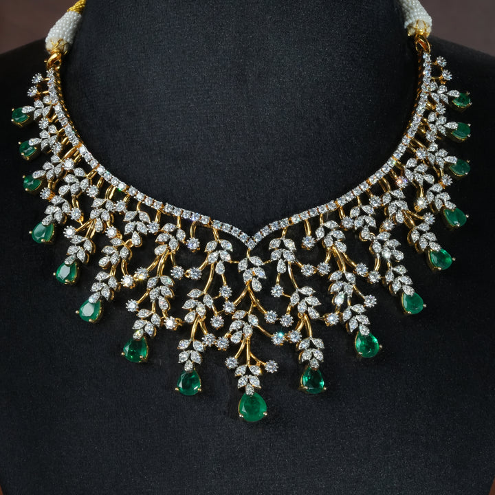CZ Silver Emerald Necklace