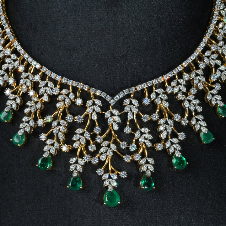 CZ Silver Emerald Necklace