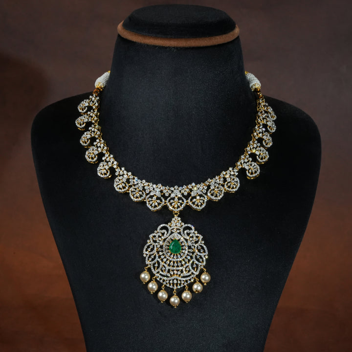 CZ Silver Emerald Necklace