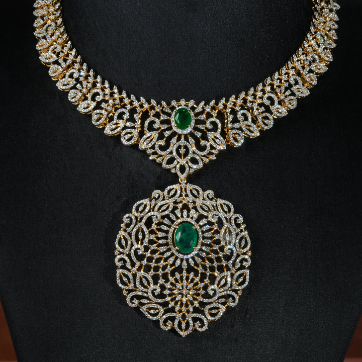 CZ Silver Emerald Necklace