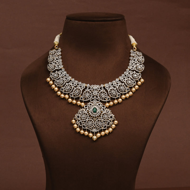 CZ Silver Emerald Necklace