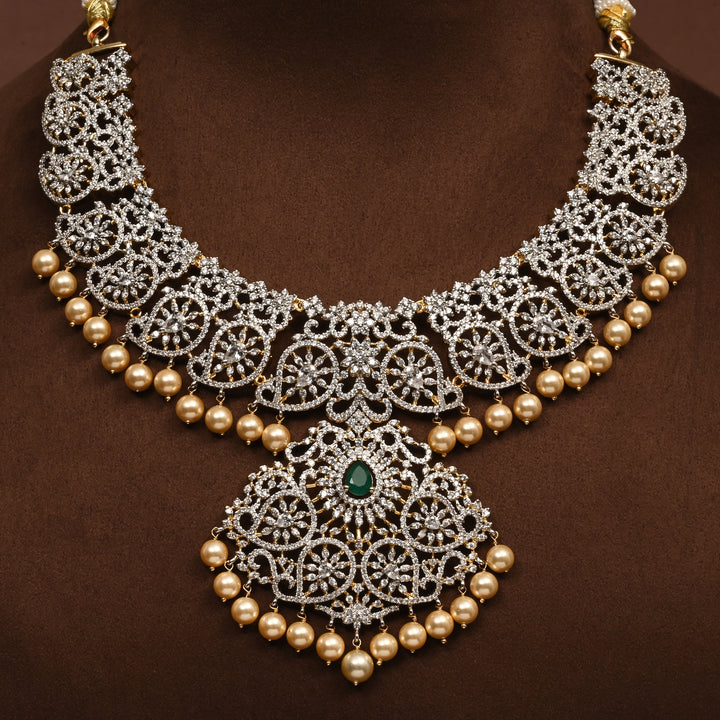 CZ Silver Emerald Necklace