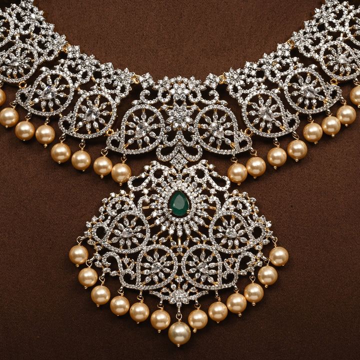 CZ Silver Emerald Necklace