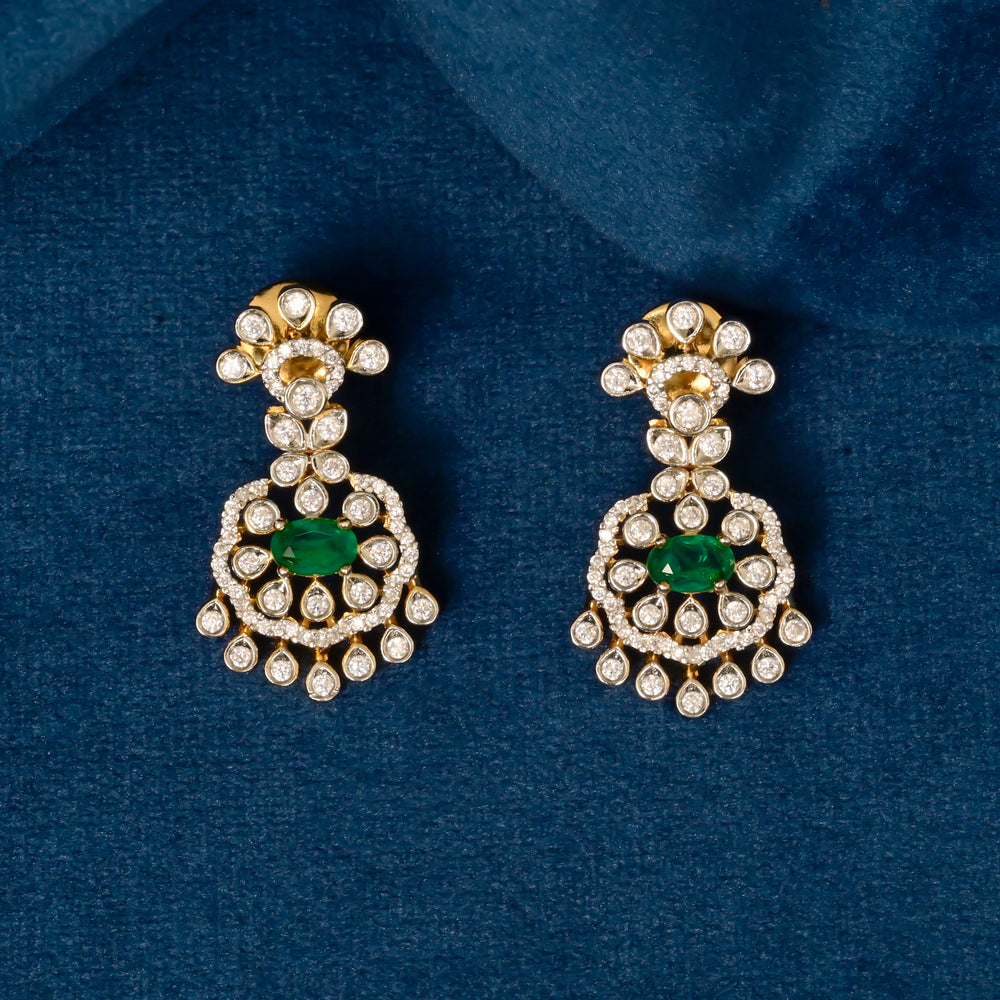 Handcrafted designer 92.5 silver cz emerald earrings with premium cz stones, semi precious emerald embellishments and floral motifs . Perfect for bridal wear, festive occasions, weddings, and traditional ethnic styling.
Sri fine jewellery, Hyderabad. 