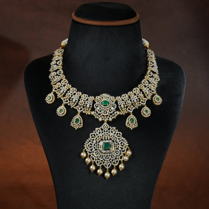 CZ Silver Emerald Necklace